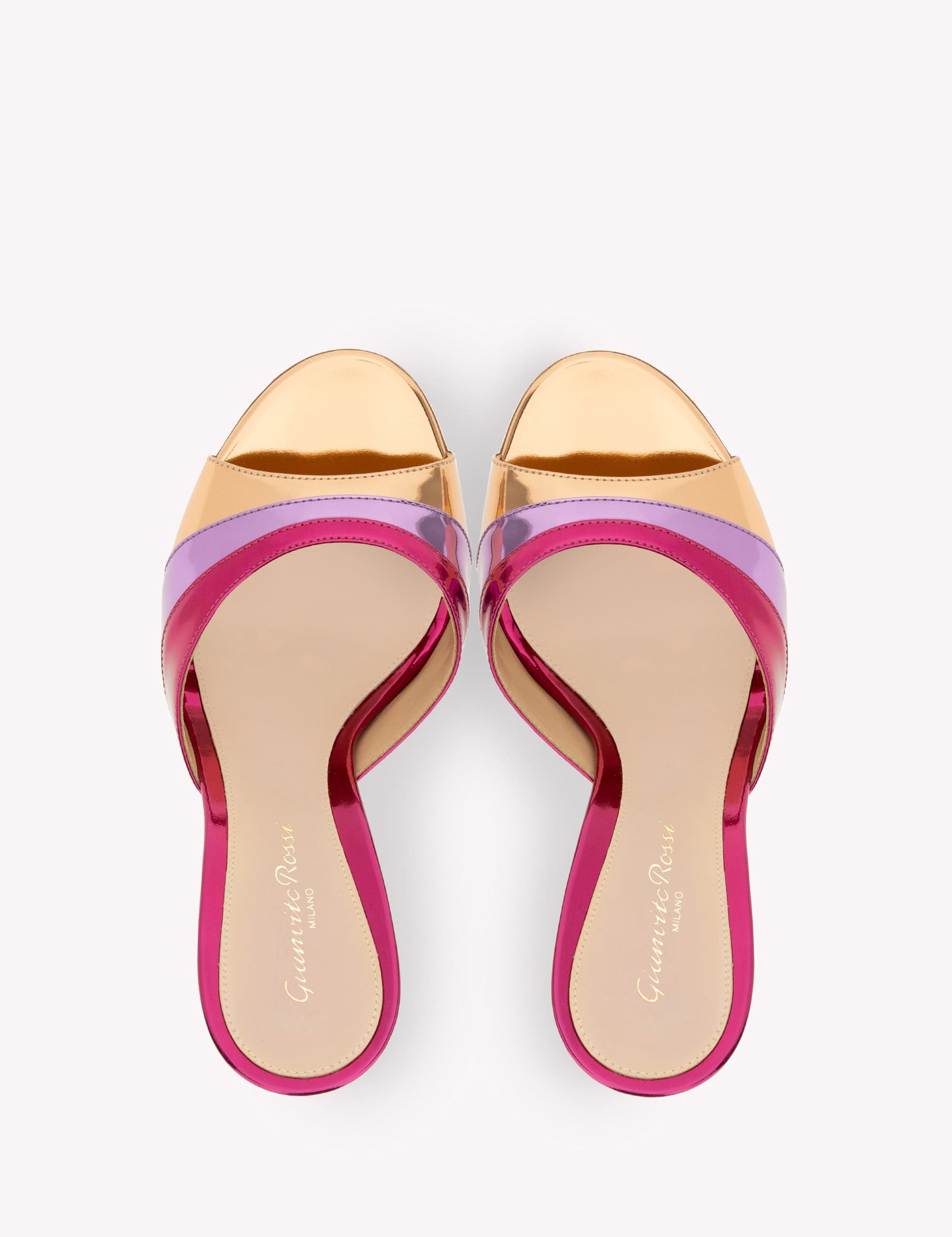 Gianvito Rossi Marea 95 Mules, Alternate, color, Purple And Pink Calf Leather