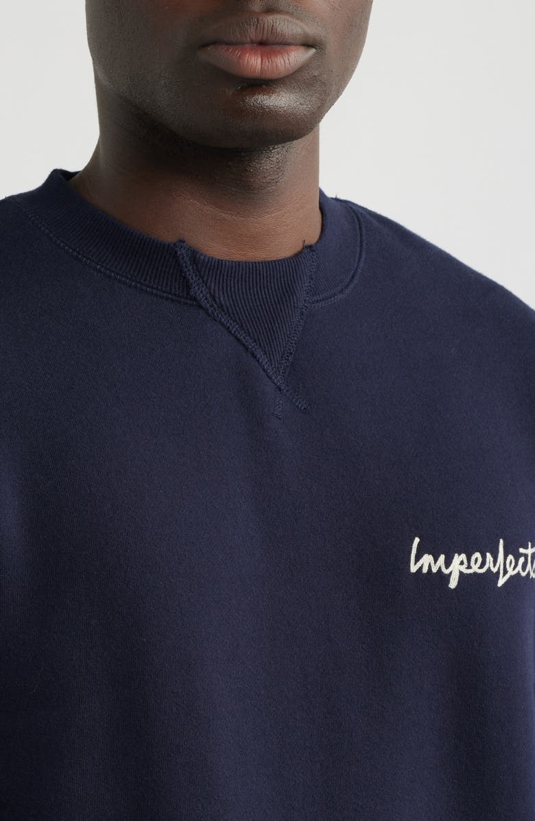 Imperfects Signature Crew Cotton Blend Fleece Sweatshirt, Alternate, color, Dark Navy