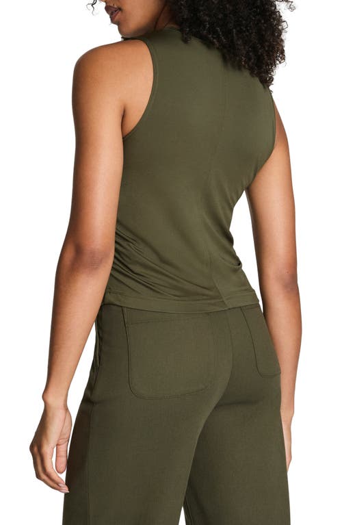 Spanx ® Sleek Ruched Jersey Tank Top In Green