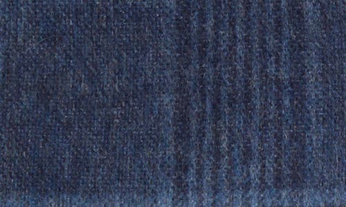 Bruno Magli Silk & Cashmere Double Face Plaid Print Scarf In Blue