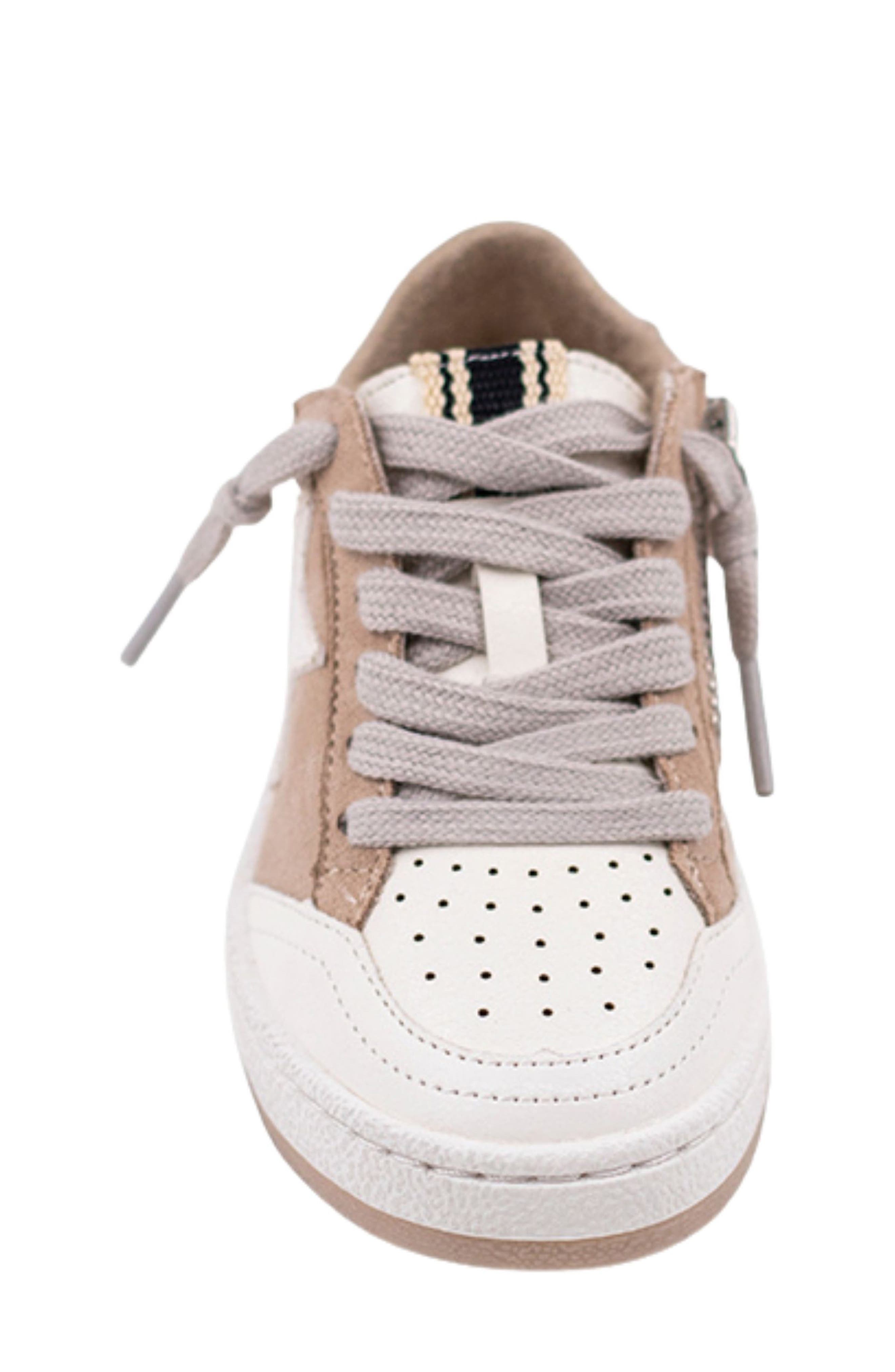 SHUSHOP Kids' Mini Paz Sneaker, Alternate, color, Beige Suede