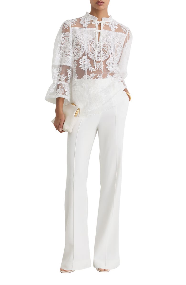 Reiss Demi Lace Top, Alternate, color, Ivory