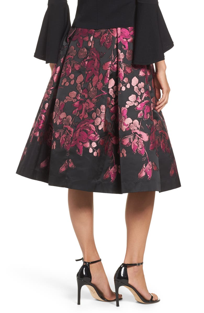 Eliza J Floral Jacquard Midi Skirt, Alternate, color,