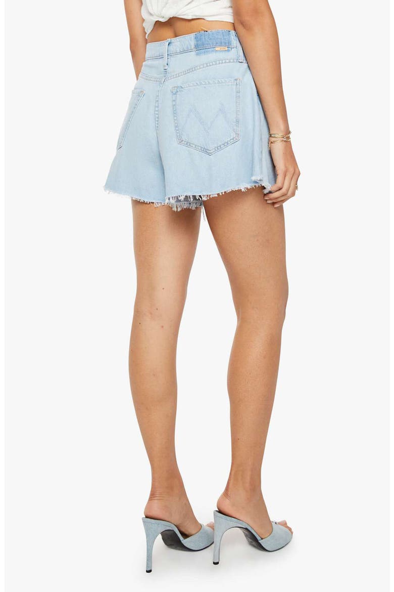 The Flutter Frayed High Waist Flare Denim Shorts, Alternate, color, SHAKEN NOT STIRRED