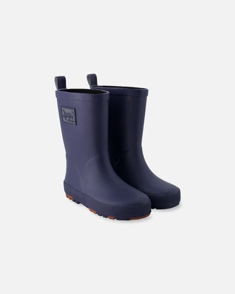 Boy Waterproof Rain Boots in Natural Rubber (Toddler, Little Kid & Big Kid)