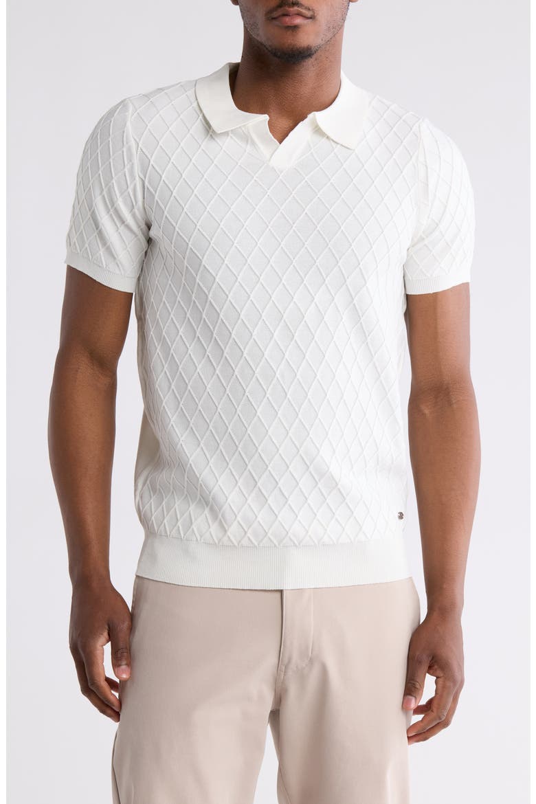 Short Sleeve Slim Fit Polo Sweater, Main, color, WHITE