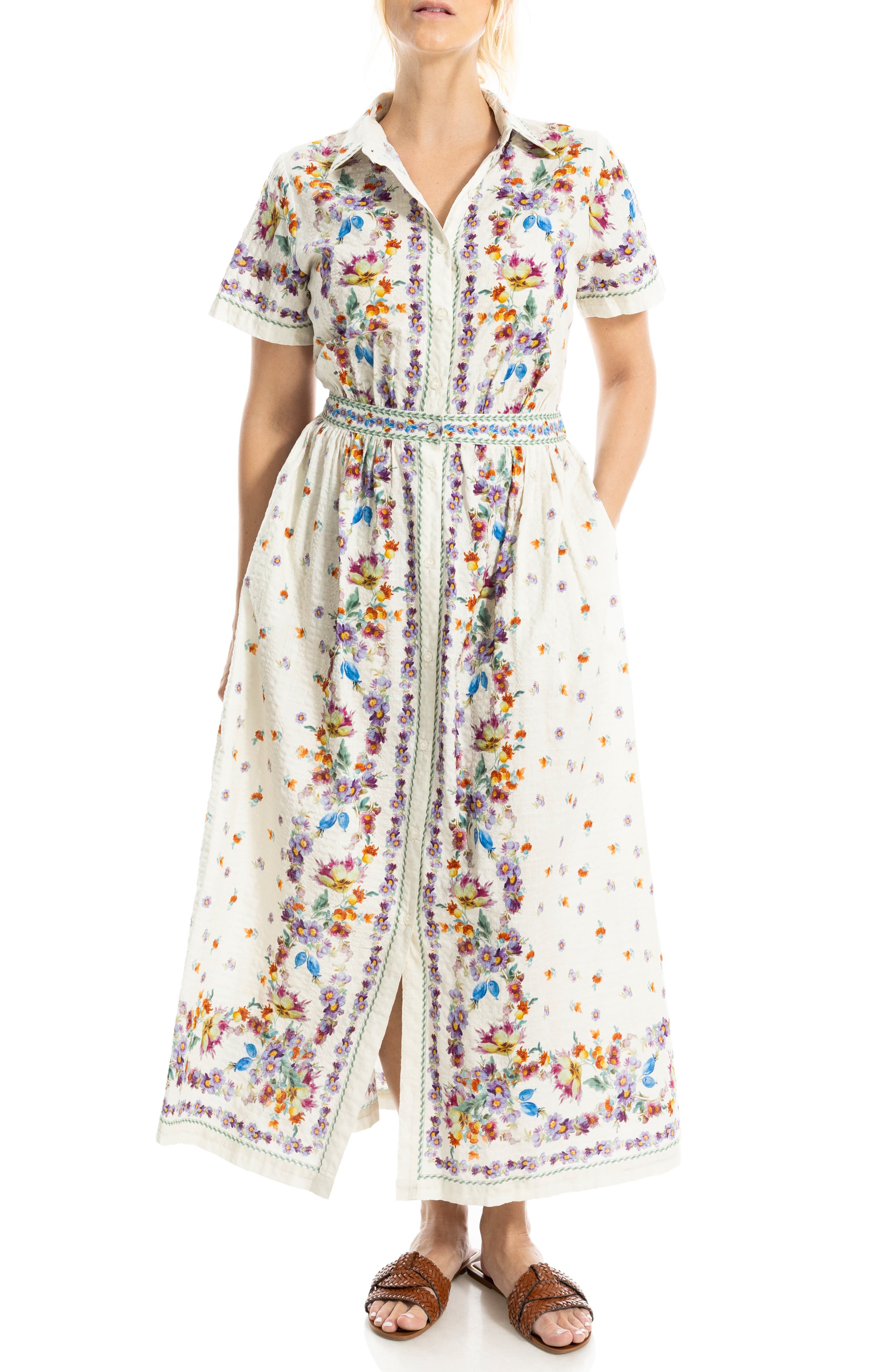 MAX STUDIO Printed Maxi Shirtdress