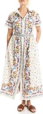 MAX STUDIO Printed Maxi Shirtdress