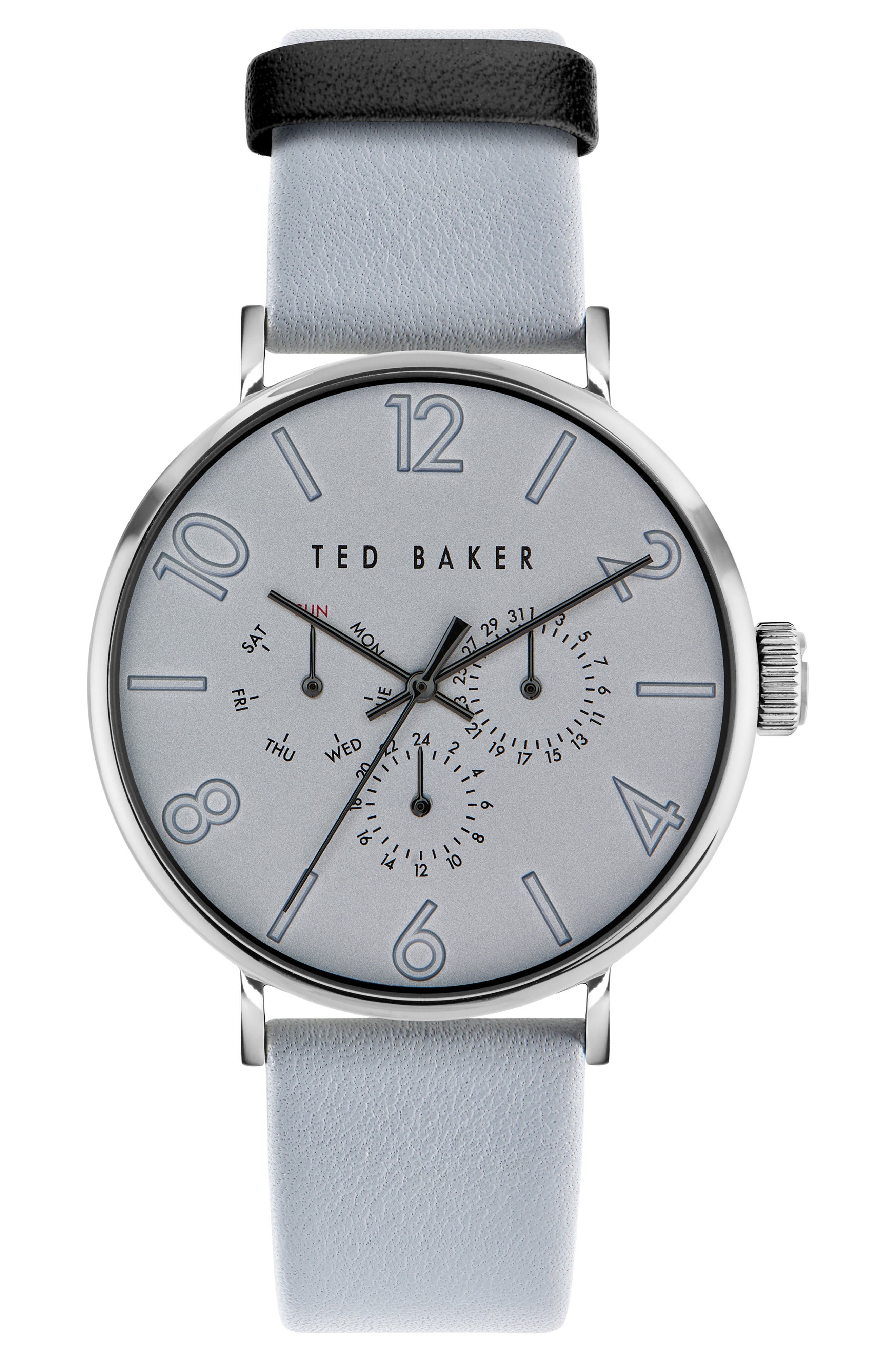 Ted Baker Phylipa Gents Multifunction Leather Strap Watch, 41mm
