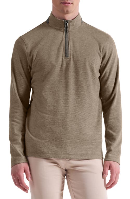 Bugatchi Houndstooth Patern Quarter Zip Top In Green