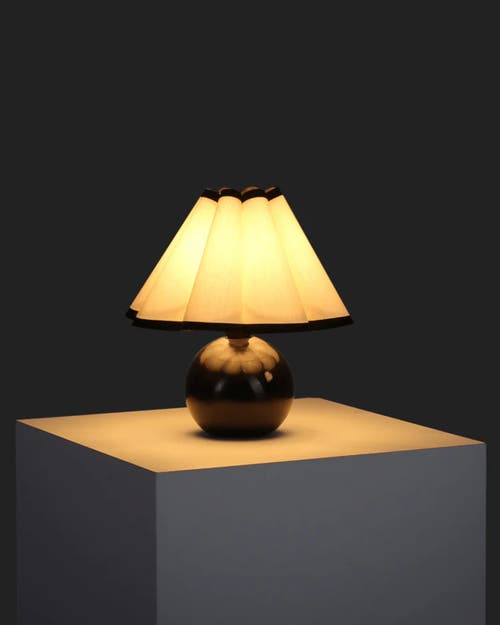 Brightech Blair 10" Led Midcentury Table Lamp With Black Marble Base In Polished Black