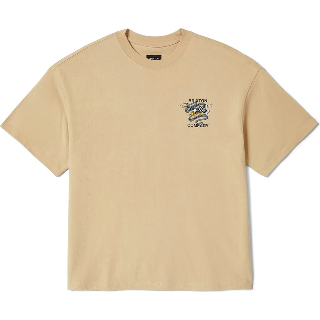 Brixton Live Free Relaxed Fit Cotton Graphic T-shirt In Neutral