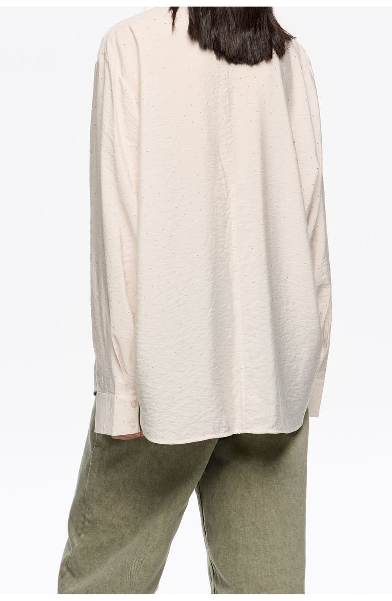 Bimba y Lola Rhinestones Boxy Shirt, Alternate, color, Ivory