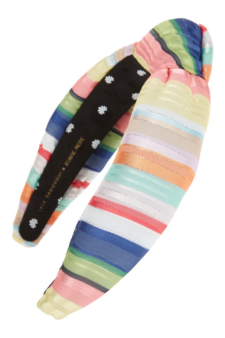 x Atlantic-Pacific Stripe Knotted Headband, Main, color, VIBRANT PRISM