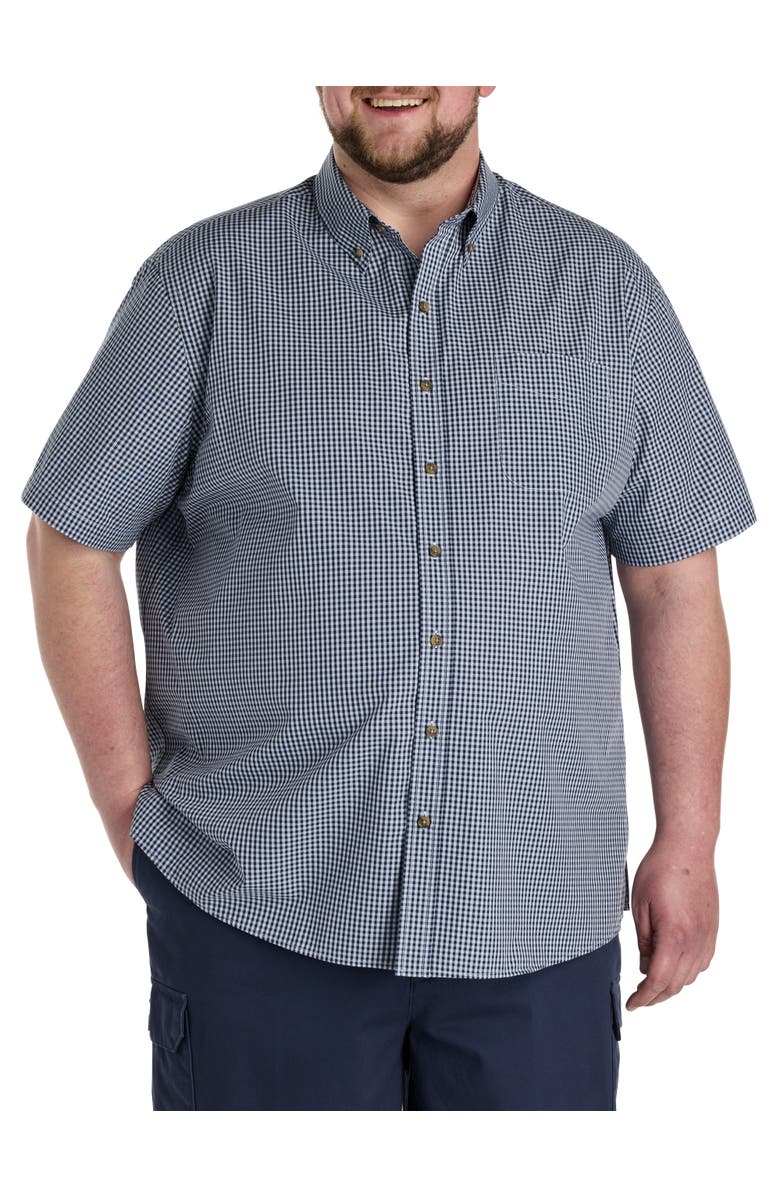Harbor Bay by DXL Big & Tall Easy-Care Check Sport Shirt, Main, color, Blue
