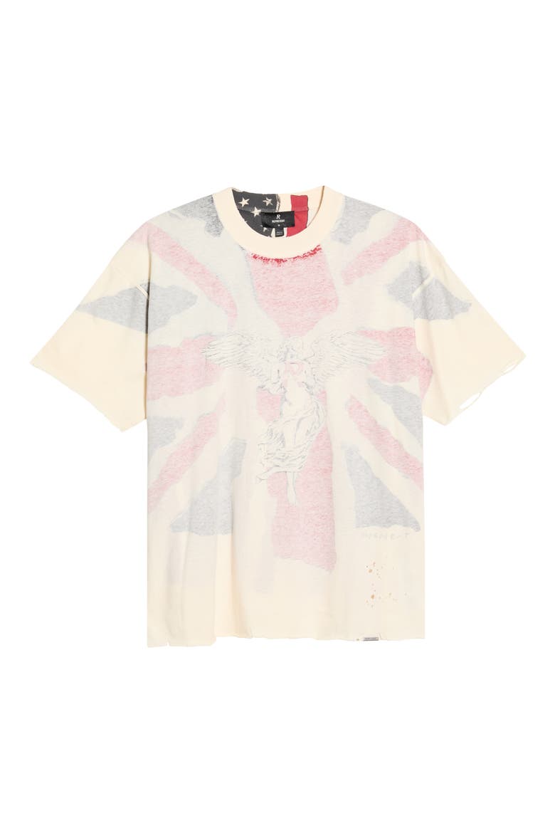 Union Jack Flag Cotton Graphic T-Shirt, Alternate, color, OFF WHITE