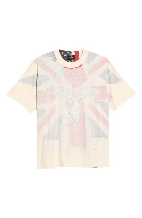 Union Jack Flag Cotton Graphic T-Shirt