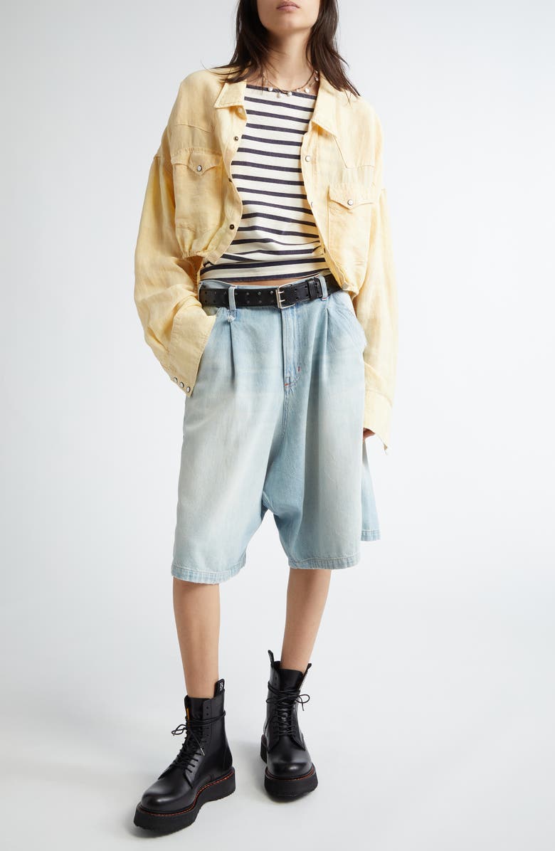 R13 Jesse Denim Carpenter Shorts, Alternate, color, Toni Blue