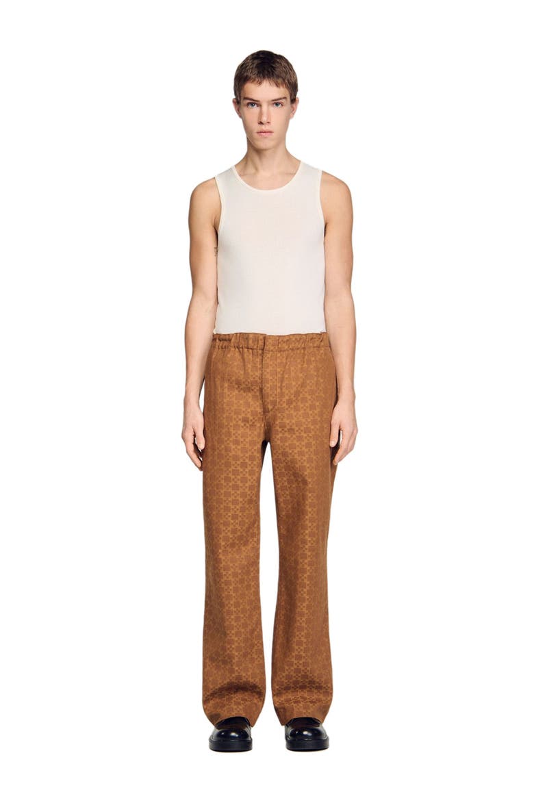 Wide-leg jacquard SquareCross jeans, Alternate, color, Camel