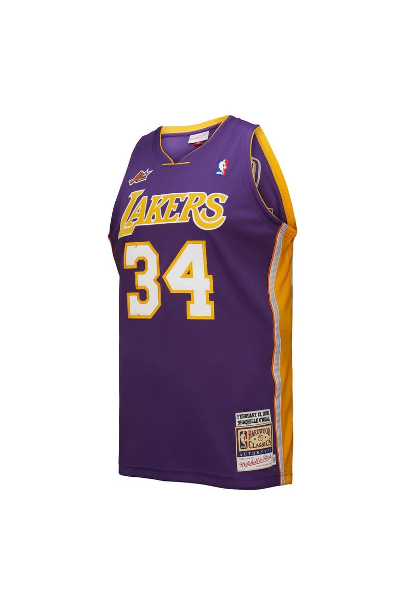 Men's Mitchell & Ness Shaquille O'Neal Purple Los Angeles Lakers 2000 NBA All-Star Game Authentic Jersey, Alternate, color, Purple