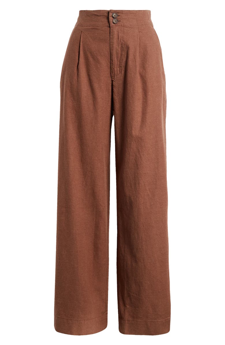 Marine Layer Flora High Waist Hemp Blend Pants, Alternate, color,