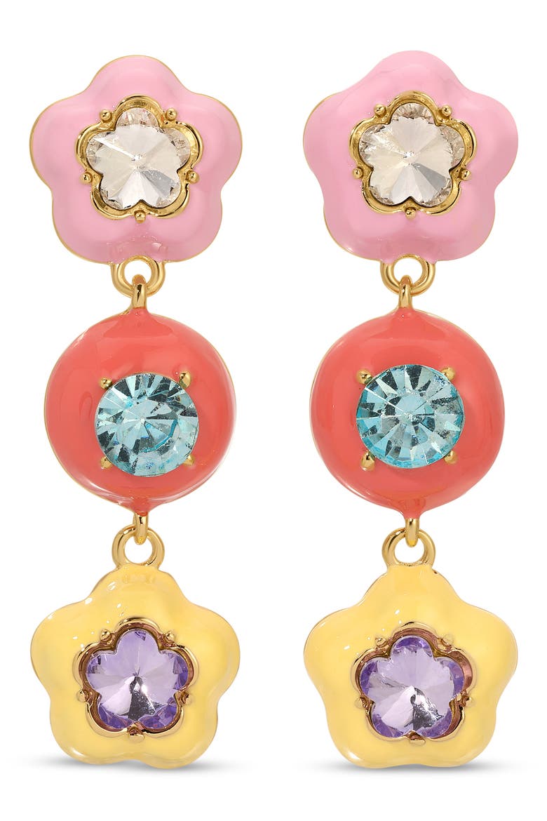 Nicole CZ Pop Drop Earrings, Main, color, GOLD