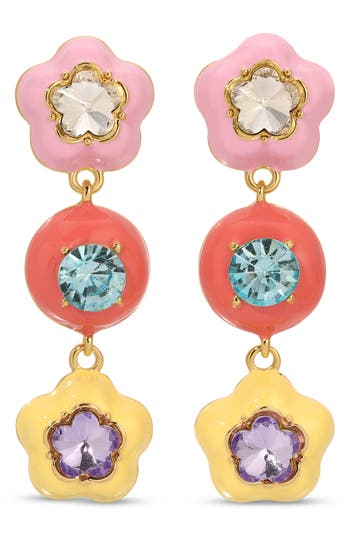 Eye Candy Los Angeles Nicole Cz Pop Drop Earrings In Gold