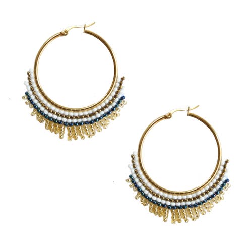 Fosterie Armada Hoop Embera Earrings In Multi