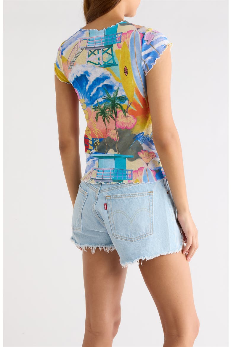 Hotel Malibu Semisheer T-Shirt, Alternate, color, BLUE MULTI