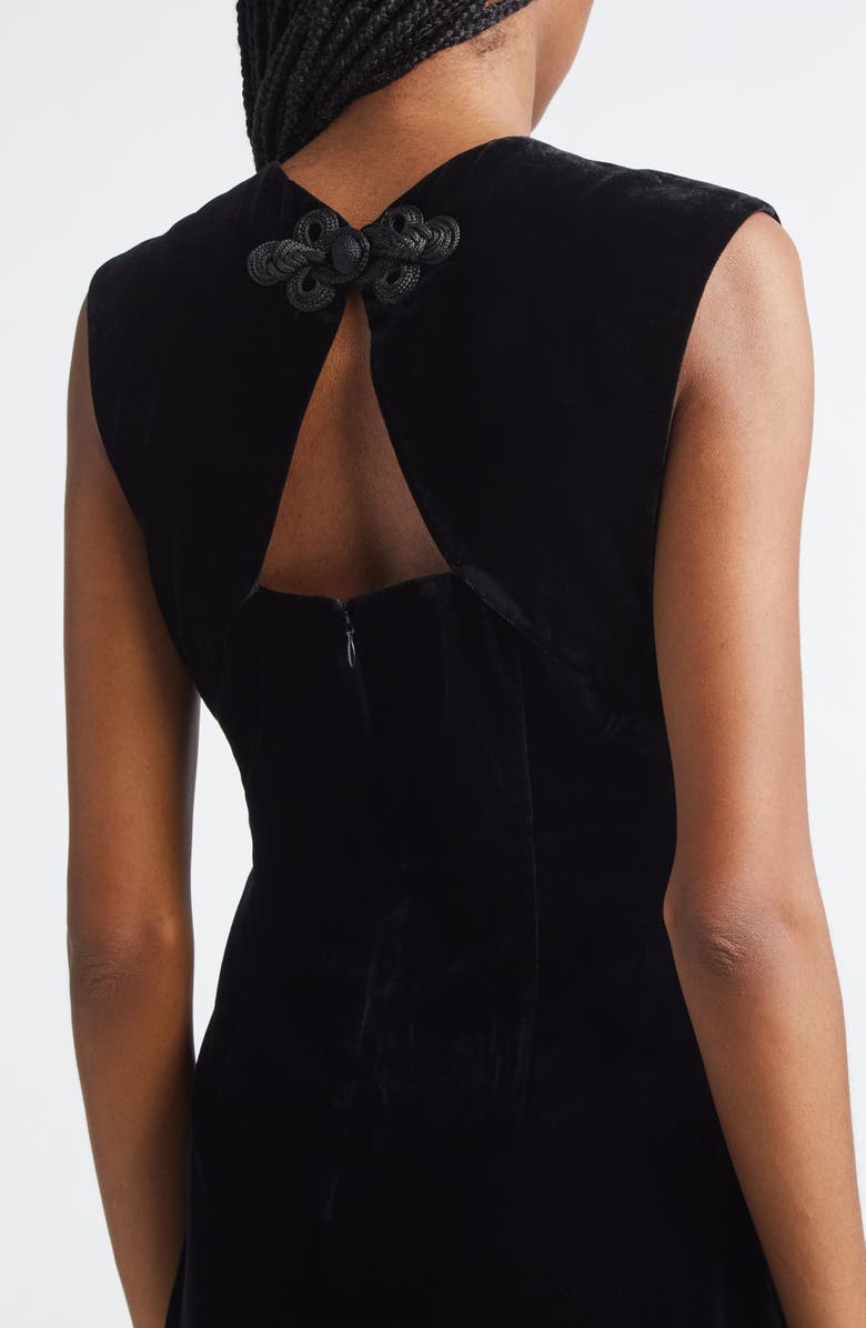 Veronica Beard Svetlana Back Cutout Velvet Dress, Alternate, color, Black
