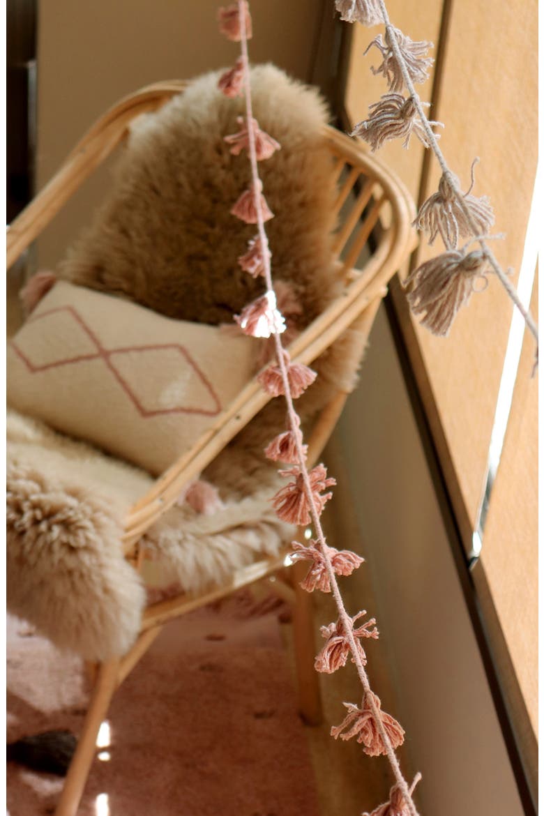 Oasis Tassel Knit Accent Pillow, Alternate, color, PALE PINK