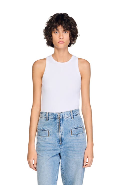 Embroidered vest top