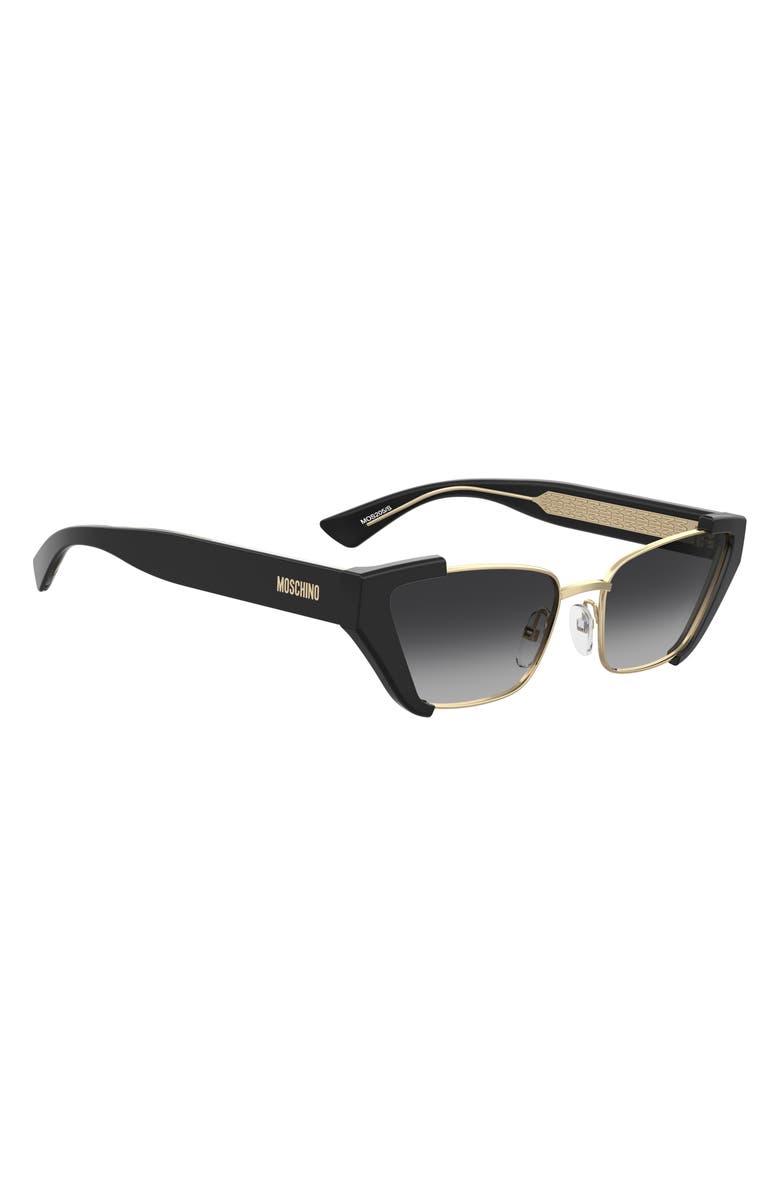 Moschino 56mm Cat Eye Sunglasses, Alternate, color, Black Gold/ Dark Grey Sf