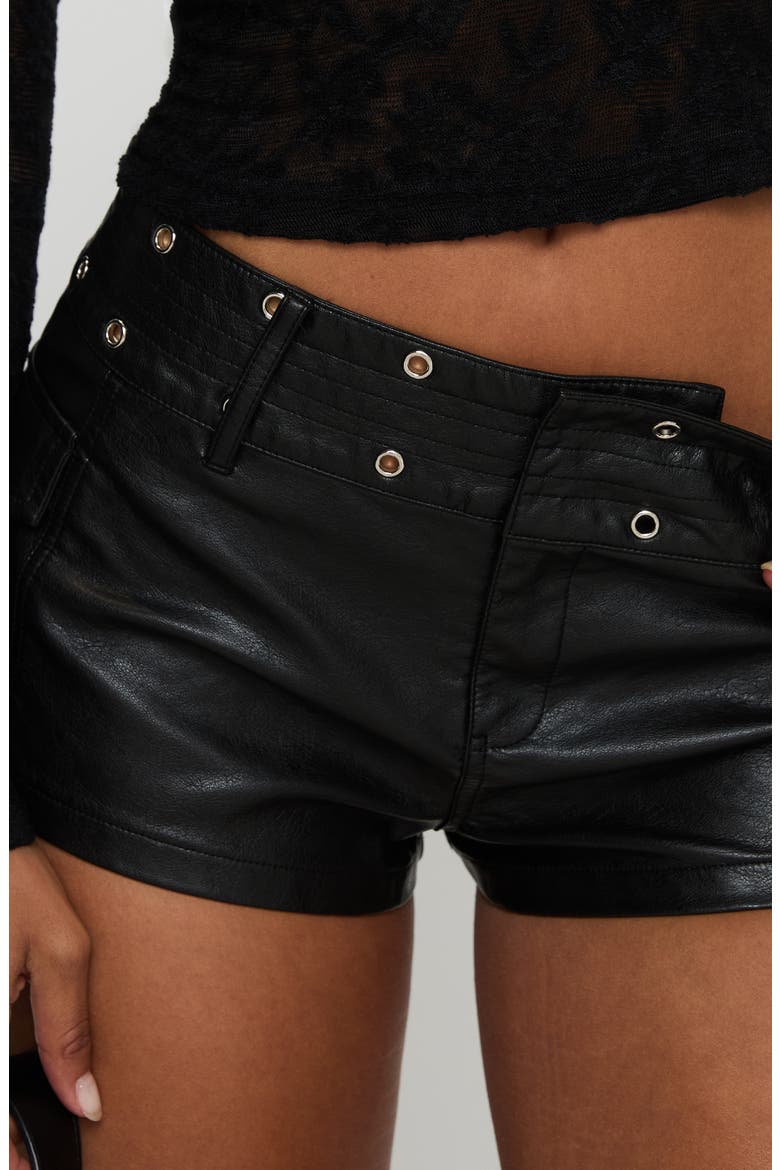 Born to Ride Faux Leather Shorts, Alternate, color, BLACK