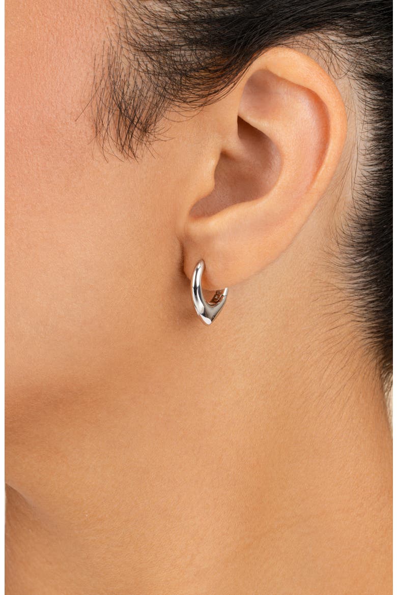 Colby Pointed Teardrop Hoop Earrings, Alternate, color, SILVER