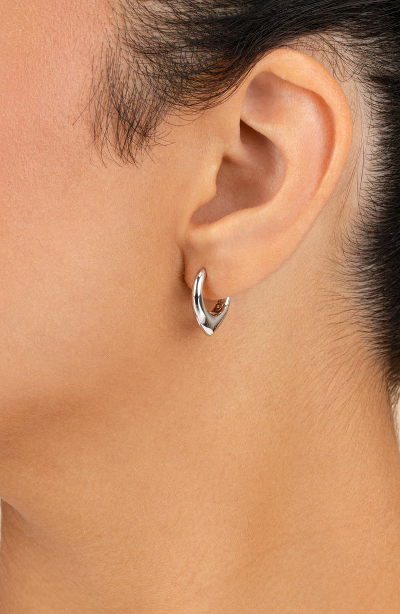 Sterling Forever Colby Pointed Teardrop Hoop Earrings, Alternate, color, Silver