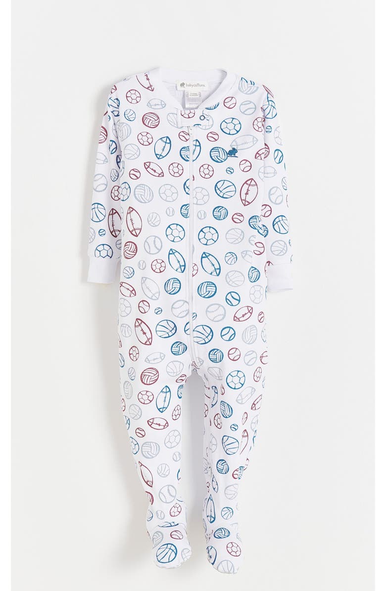Babycottons Bouncy Snug Zip Footed Pajama for Infant, Main, color, Full-Print