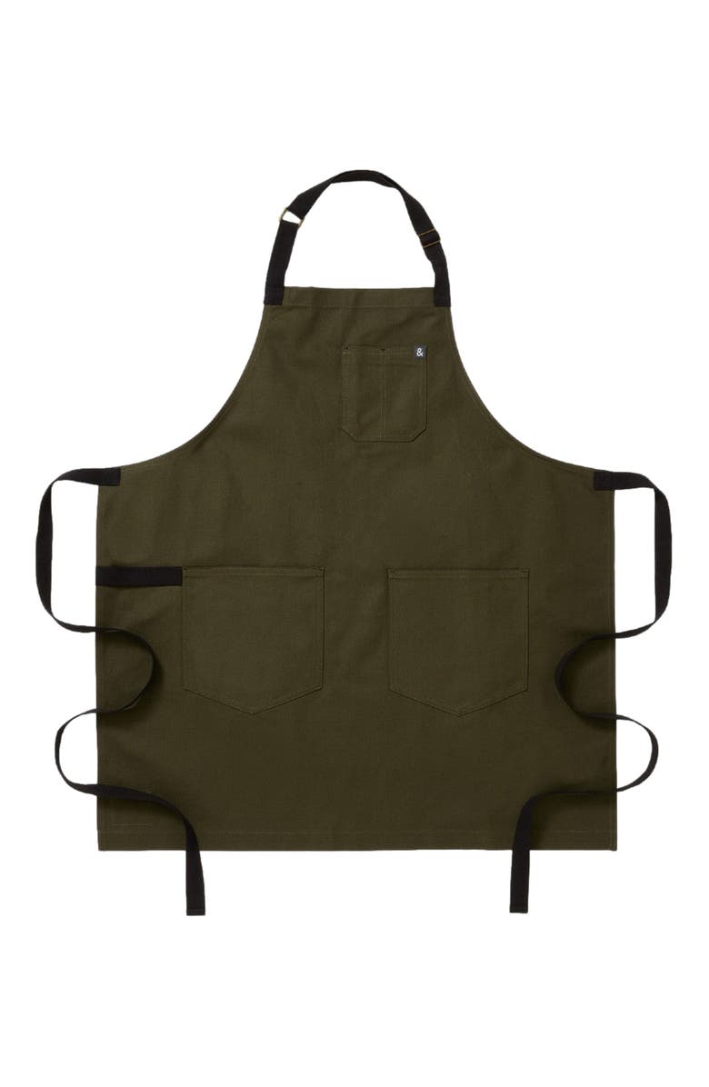 Hedley & Bennett The Essential Apron - Olive Green Black Straps, Main, color, Olive