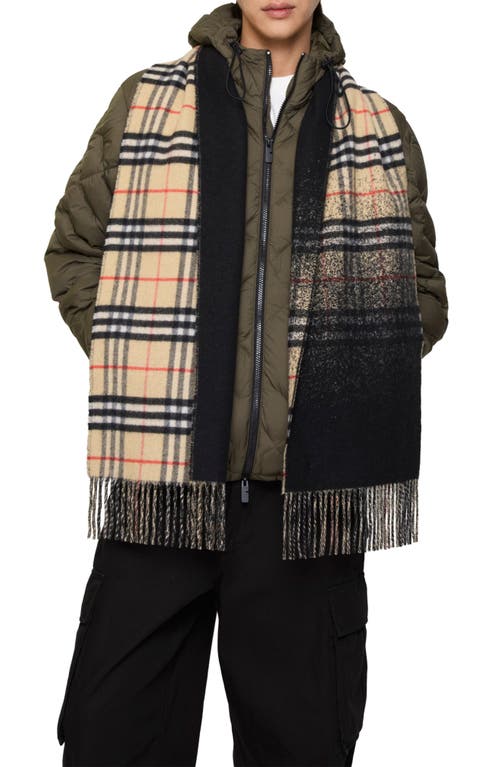 Burberry Gradient Check Jacquard Double Face Cashmere Fringe Scarf In Multi