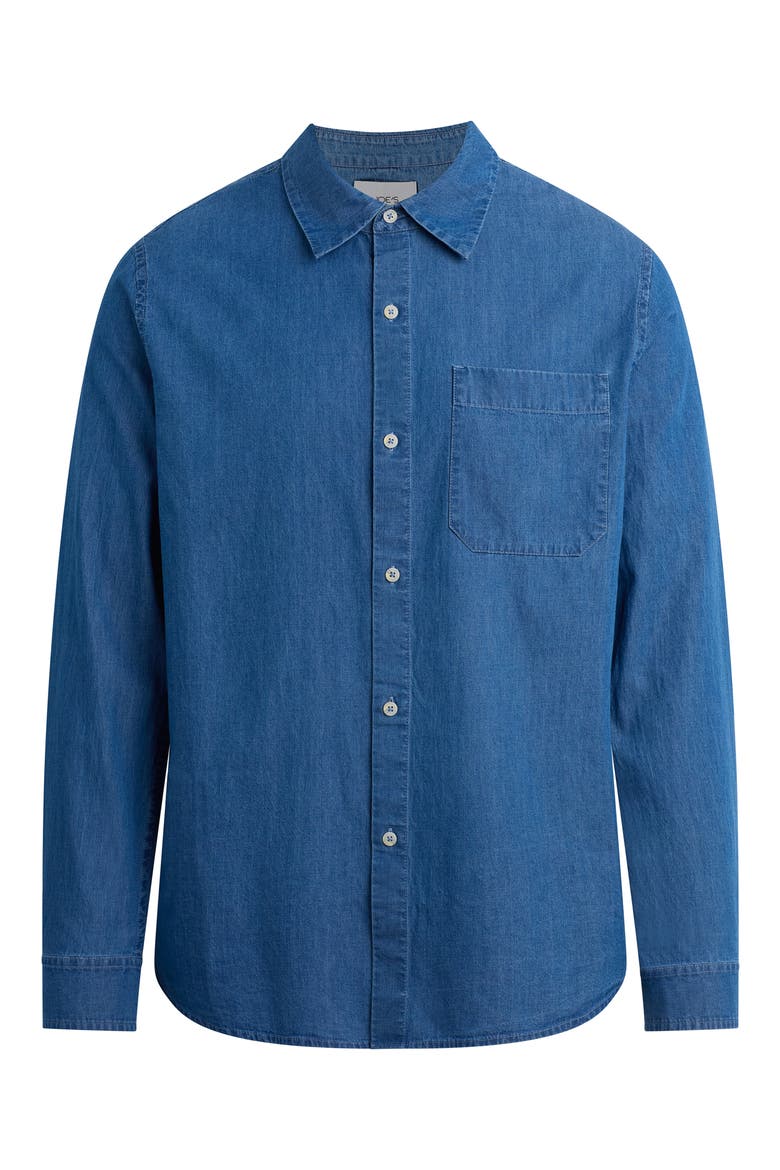 The Chambray Cole Button-Up Shirt, Alternate, color, MID BLUE