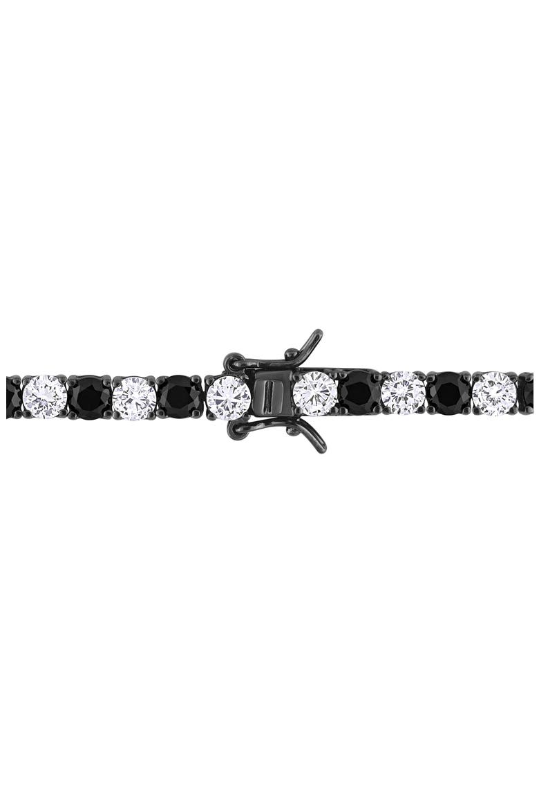 Men's Sterling Silver Lab Created Sapphire Bracelet, Alternate, color, BLACK