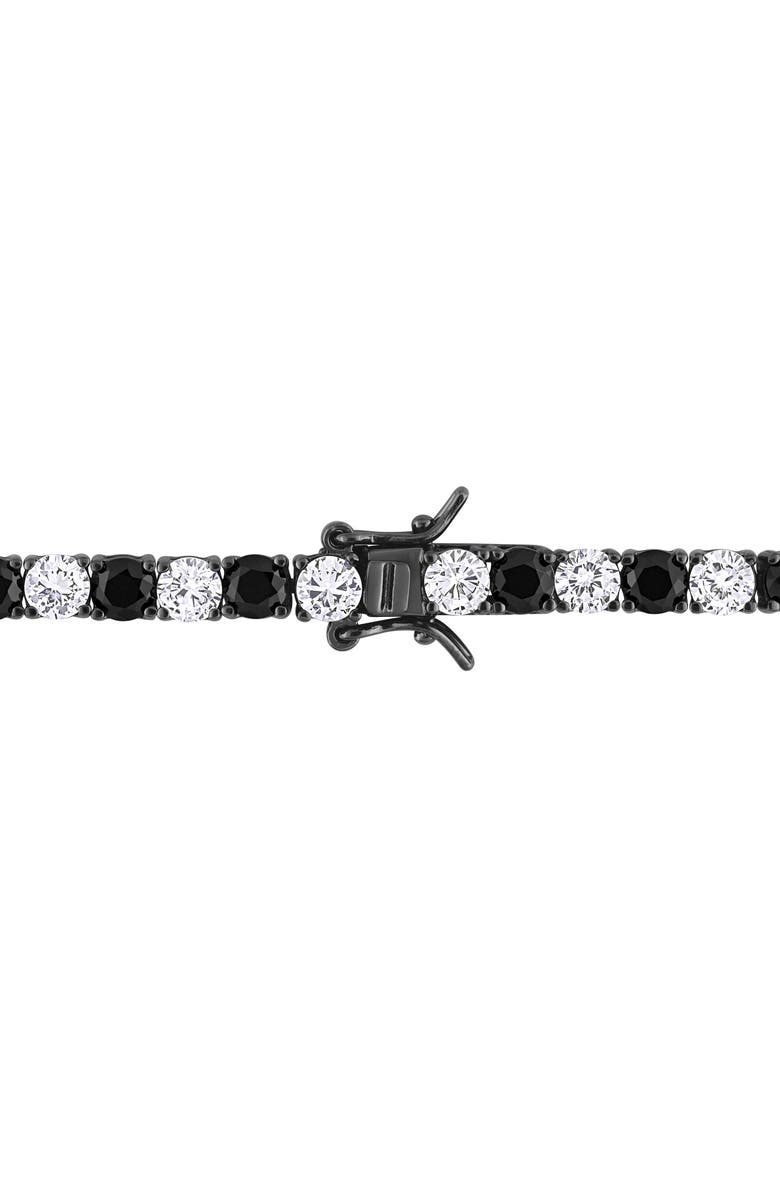 DELMAR Men's Sterling Silver Lab Created Sapphire Bracelet, Alternate, color, Black