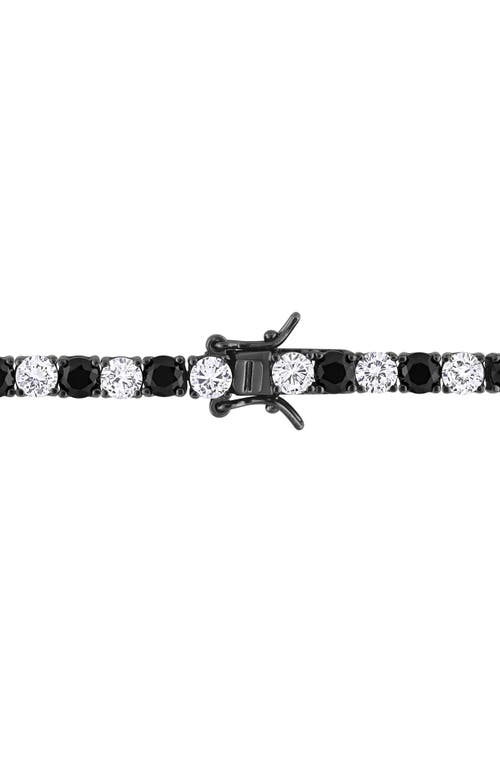 Delmar Sterling Silver Lab Created Sapphire Bracelet In Black