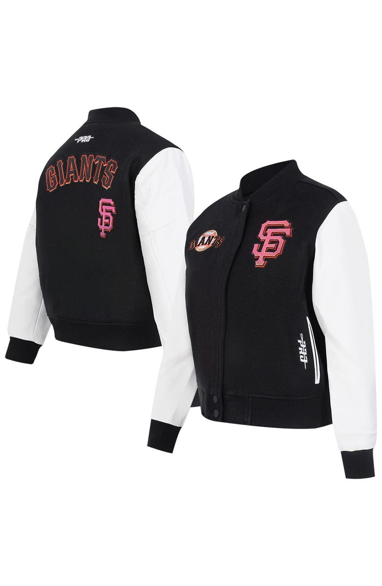 PRO STANDARD Women's Pro Standard  Black San Francisco Giants Game Day Classics Wool Varsity Jacket, Alternate, color, 