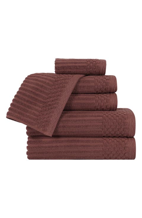 Soho 6-Piece Textured Cotton Bath Towel Set