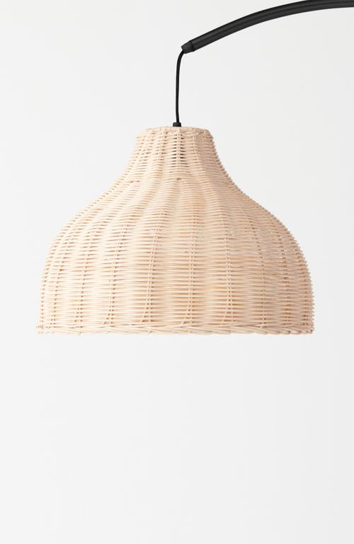 Brightech Lark 75' Boho Wicker Led Floor Lamp With Rattan Empire Shade In Classic Black