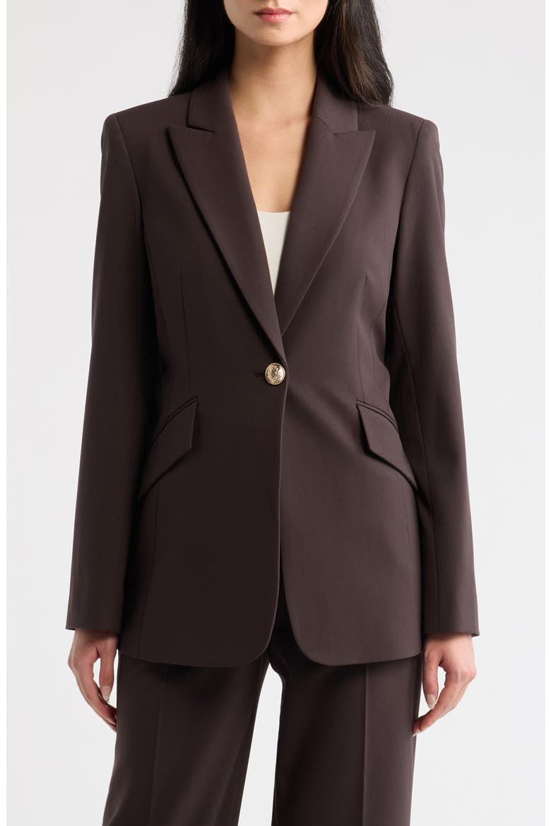 One-Button Blazer, Main, color, ESPRESSO