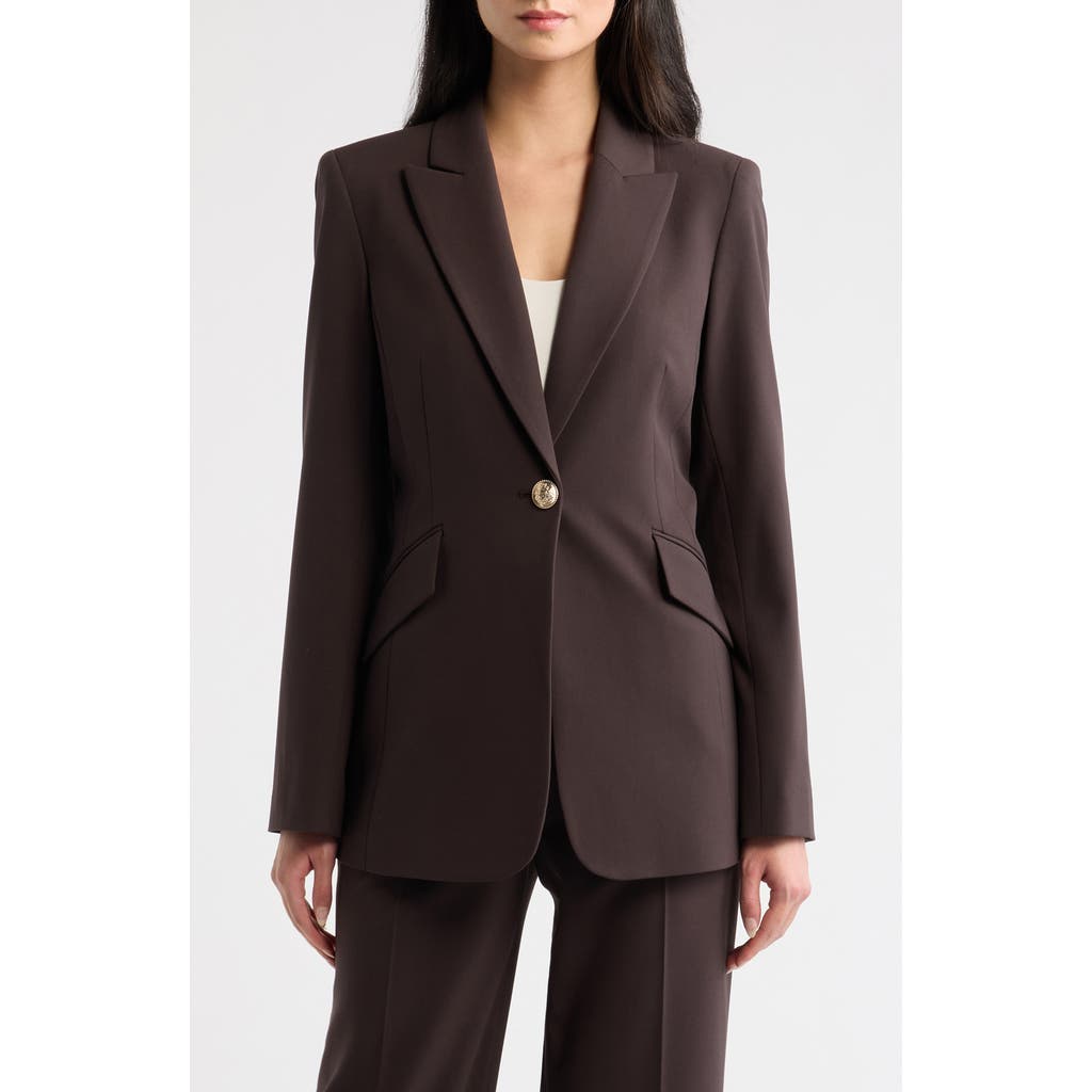 Tahari ASL One-Button Blazer in Espresso at Nordstrom, Size 14