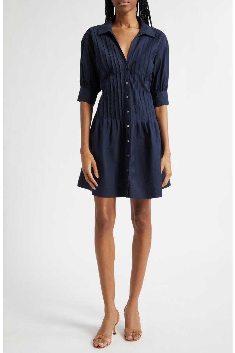 Monty Pleated Minidress, Main, color, NAVY