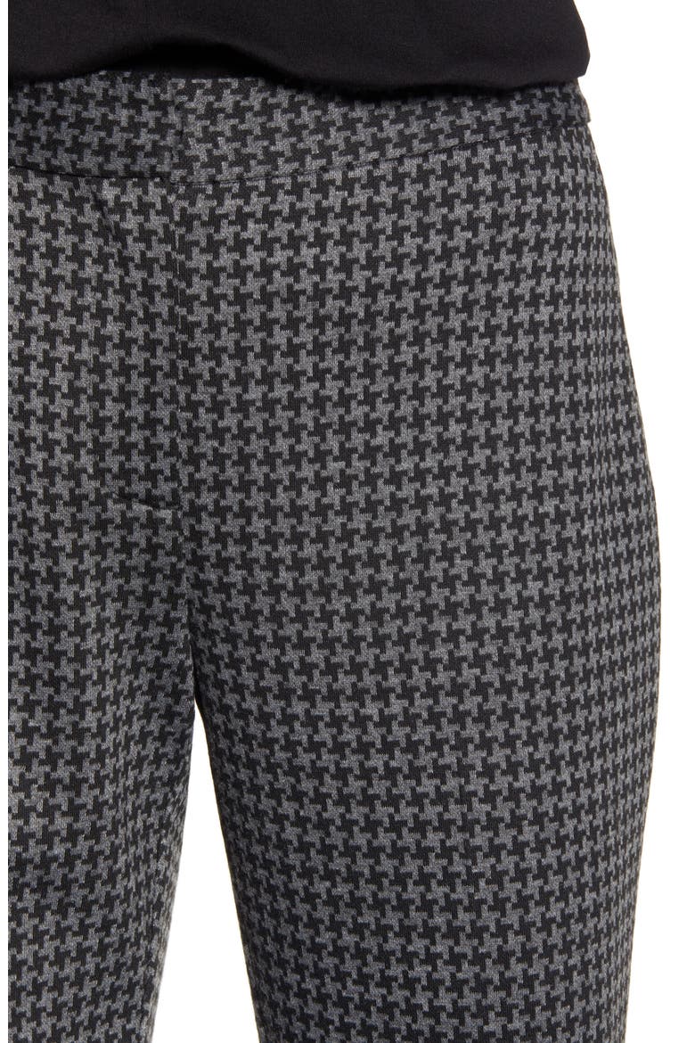 Houndstooth Check Ankle Skinny Ponte Pants, Alternate, color, RICH BLACK